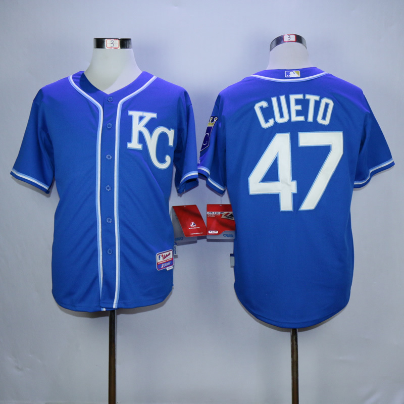 Men Kansas City Royals #47 Cueto Blue MLB Jerseys